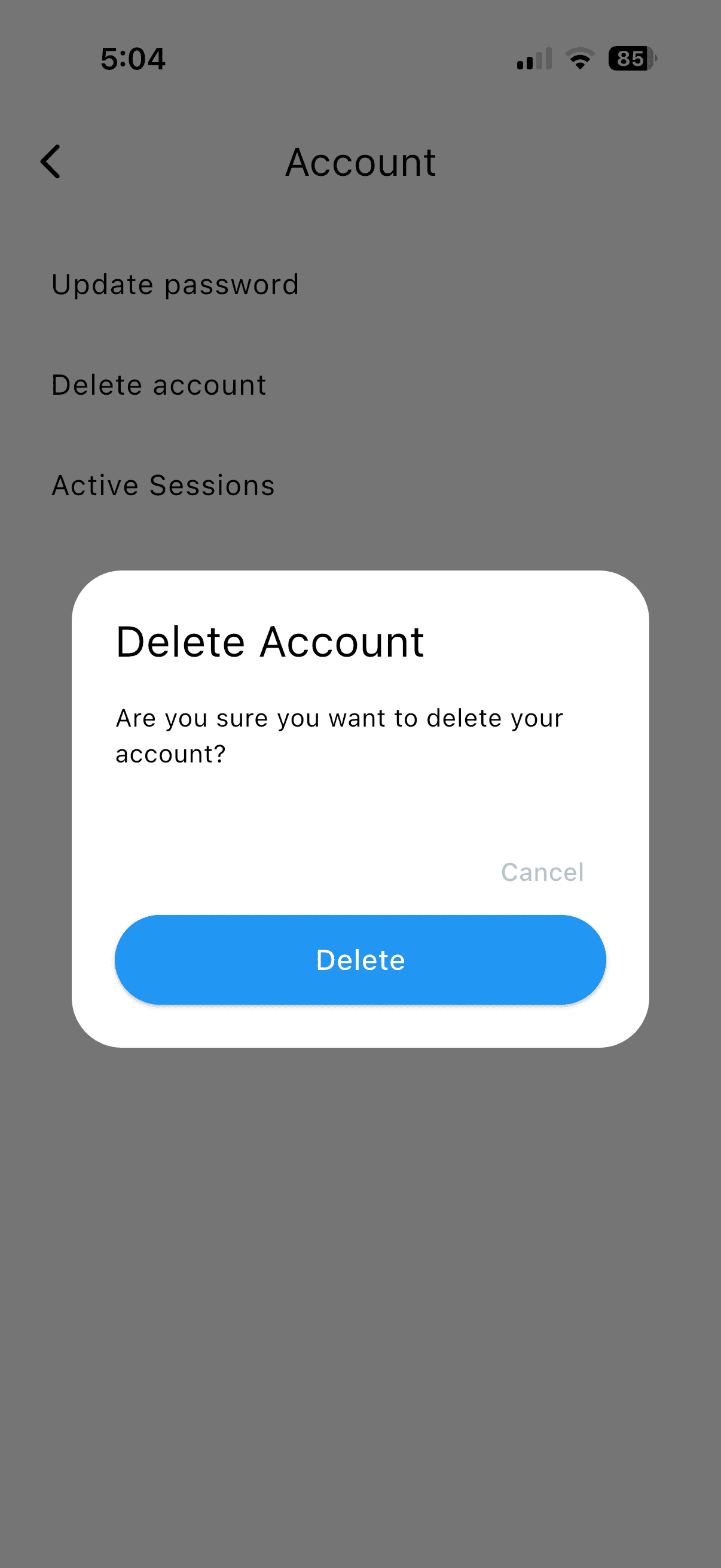 Step 5: Populate password if needed then delete